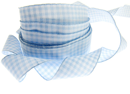 Gingham Ribbon - Choice of 14 Lovely Colours & 3 Sizes - 5mm, 10mm & 25mm - ThreadandTrimmings