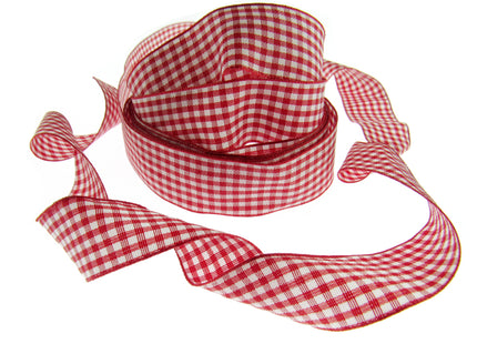 Gingham Ribbon - Choice of 14 Lovely Colours & 3 Sizes - 5mm, 10mm & 25mm - ThreadandTrimmings