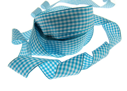 Gingham Ribbon - Choice of 14 Lovely Colours & 3 Sizes - 5mm, 10mm & 25mm - ThreadandTrimmings