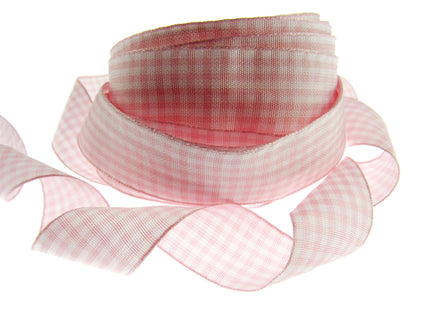 Gingham Ribbon - Choice of 14 Lovely Colours & 3 Sizes - 5mm, 10mm & 25mm - ThreadandTrimmings
