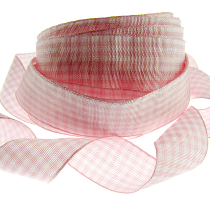 Gingham Ribbon - Choice of 14 Lovely Colours & 3 Sizes - 5mm, 10mm & 25mm - ThreadandTrimmings