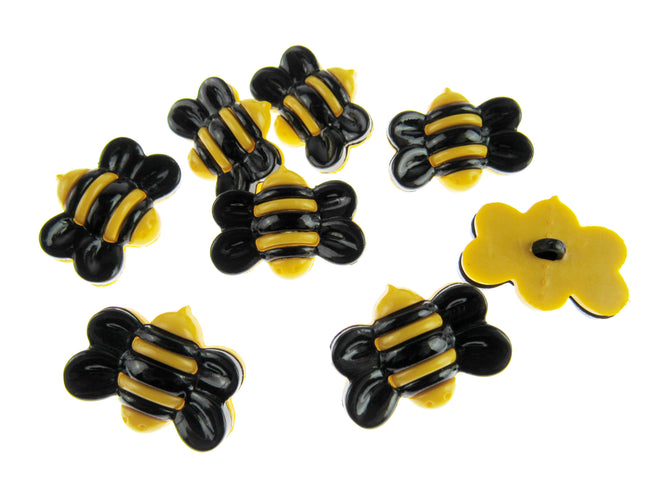 Bumble Bee Buttons Black Wing Bee Buttons 25mm Shank Buttons By Wonder Button