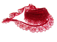 Gathered Frilled Lace with Large Daisy - 25mm / 1" - Nottingham Lace - 2050F