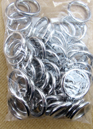 Premium Solid Welded O Rings Silver Nickel Fasteners 20mm 25mm - Loop Rings