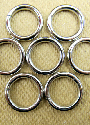 Premium Solid Welded O Rings Silver Nickel Fasteners 20mm 25mm - Loop Rings
