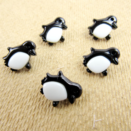 Penguin Buttons Children's Black & White Penguin Buttons 17mm CN21