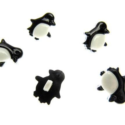 Penguin Buttons Children's Black & White Penguin Buttons 17mm CN21