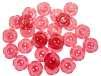 Round Dished Edge Buttons / Fruit Gum Buttons - Pack of 100 - 11 Colours