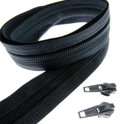 Continuous Zip Chain No.5 Weight with Sliders - Ideal for Upholstery & Cushions - ThreadandTrimmings