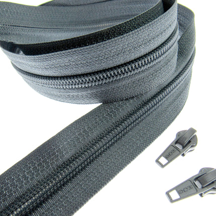 Continuous Zip Chain No.5 Weight with Sliders - Ideal for Upholstery & Cushions - ThreadandTrimmings