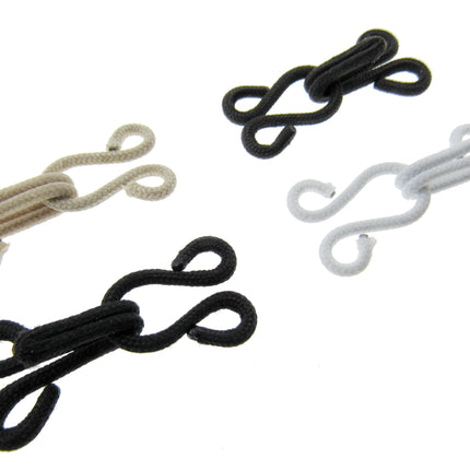 Covered Fur Hooks & Eyes Fasteners 40mm For Fur & Faux Fur Coats 3 Sets Per Pack - ThreadandTrimmings