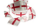 Berisford's  St Georges Cross Patriotic Satin Ribbon (Choose 25mm and 35mm)