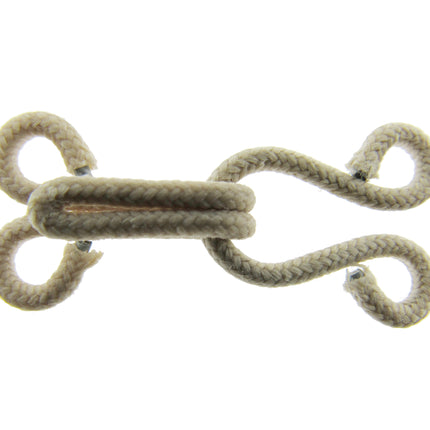 Covered Fur Hooks & Eyes Fasteners 40mm For Fur & Faux Fur Coats 3 Sets Per Pack - ThreadandTrimmings