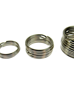 Silver Split Key Rings - Use For In The Hoop Embroidery Projects 4 x Sizes CX63 - ThreadandTrimmings