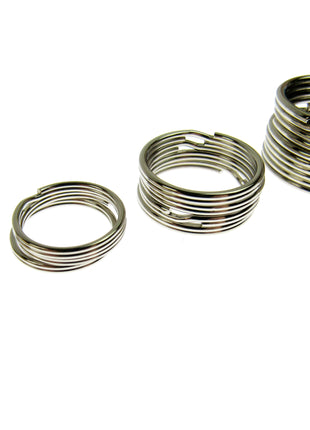 Silver Split Key Rings - Use For In The Hoop Embroidery Projects 4 x Sizes CX63 - ThreadandTrimmings