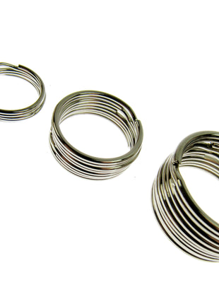 Silver Split Key Rings - Use For In The Hoop Embroidery Projects 4 x Sizes CX63 - ThreadandTrimmings