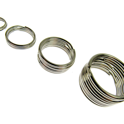 Silver Split Key Rings - Use For In The Hoop Embroidery Projects 4 x Sizes CX63 - ThreadandTrimmings