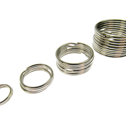 Silver Split Key Rings - Use For In The Hoop Embroidery Projects 4 x Sizes CX63 - ThreadandTrimmings