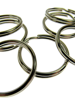Silver Split Key Rings - Use For In The Hoop Embroidery Projects 4 x Sizes CX63 - ThreadandTrimmings
