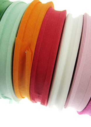 Cotton Bias Binding Bunting Tape - 25mm Wide - 5 x Meters - 100% Cotton - ThreadandTrimmings