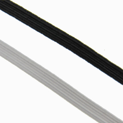 Flat Cord Elastic 3mm to 12mm Black and White 5m 10m 25m