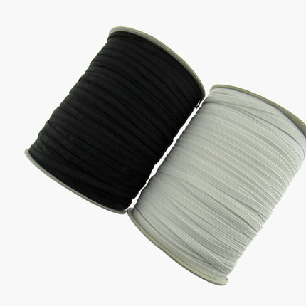 Flat Cord Elastic 3mm to 12mm Black and White 5m 10m 25m