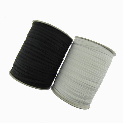 Flat Cord Elastic 3mm to 12mm Black and White 5m 10m 25m