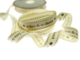 Wedding Ribbon  "To Love & To Cherish" with Heart by Berties Bows x 3m BTB146