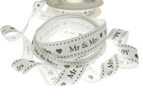 Wedding Ribbon "Mr & Mrs" by Berties Bows - with Heart x 3m BTB144