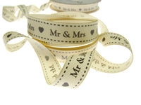 Wedding Ribbon "Mr & Mrs" by Berties Bows - with Heart x 3m BTB144