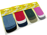 Mini Iron On Denim Jean Repair Patches - 3 Pair Card - 12 Colour