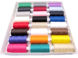 Set of bright Coats Moon sewing threads in a white background