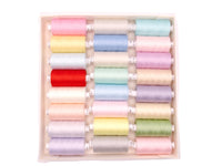 Set of Pastel Coats Moon sewing threads in a box on a white background