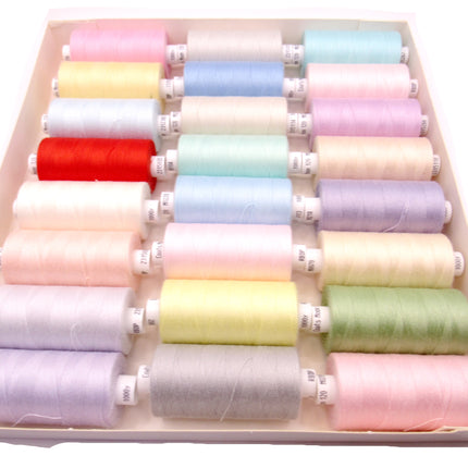 Coats Moon Assorted Sewing Thread x 24 Reels Spun Polyester Special Gift Box - ThreadandTrimmings