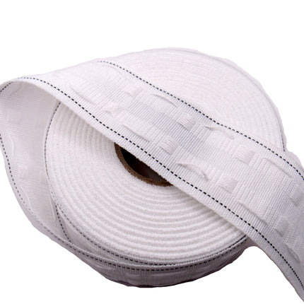 White Curtain Heading Tape Pencil Pleat 55mm (2") Wide Choice of Length CT50 - ThreadandTrimmings