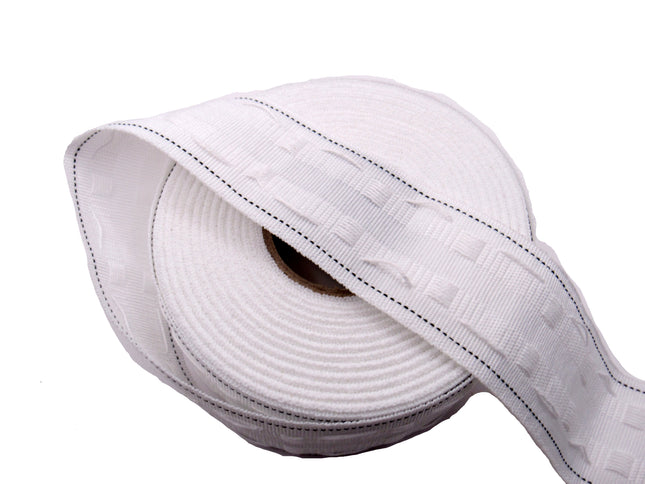 White Curtain Heading Tape Pencil Pleat 55mm (2") Wide Choice of Length CT50 - ThreadandTrimmings