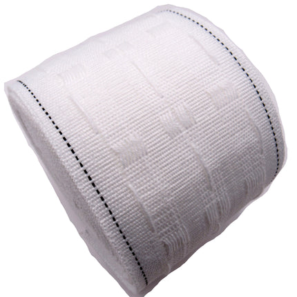 White Curtain Heading Corded Pocket Pencil Pleat Tape - 75mm (3") Wide - CT75P - ThreadandTrimmings