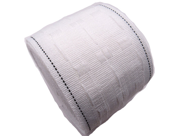 White Curtain Heading Corded Pocket Pencil Pleat Tape - 75mm (3") Wide - CT75P
