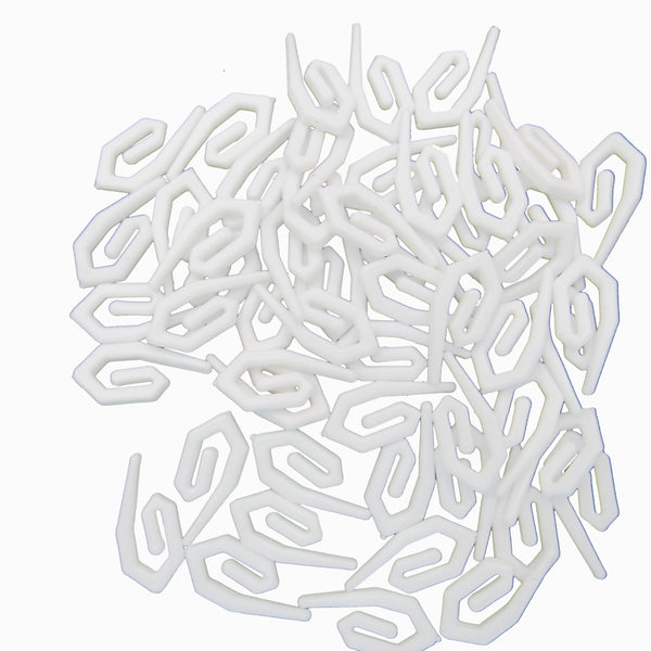 Curtain Hooks for Ring Header Tape White Plastic Standard Size 25mm UK Made CH1X