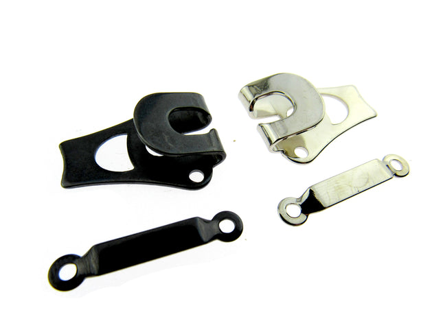 Trouser Hook & Bar Fastener Sew On 9mm Nickel Plated Or Black Oxidized - ThreadandTrimmings