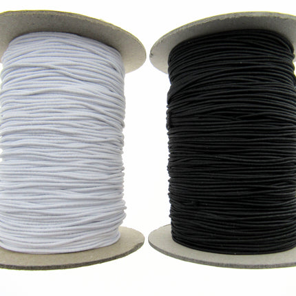 Round Elastic Whole Rolls 1mm 2.5mm 3mm Black White 50m 100m