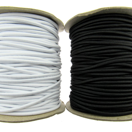 Round Elastic Whole Rolls 1mm 2.5mm 3mm Black White 50m 100m