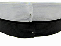 Flat Woven Stretch Elastic - Black or White - Choice of 6 Sizes & 3 Lengths