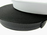 Flat Woven Stretch Elastic - Black or White - Choice of 6 Sizes & 3 Lengths