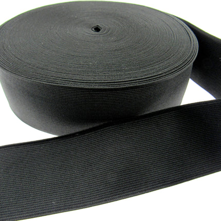 Flat Woven Stretch Elastic - Black or White - Choice of 6 Sizes & 3 Lengths - ThreadandTrimmings