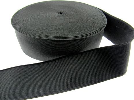 Flat Woven Stretch Elastic - Black or White - Choice of 6 Sizes & 3 Lengths - ThreadandTrimmings