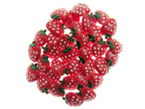 Strawberry Baby Fruit Buttons with Shank and Hand Painted Detail 15mm CN6