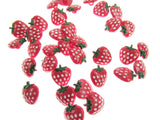 Strawberry Baby Fruit Buttons with Shank and Hand Painted Detail 15mm CN6