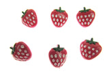 Strawberry Baby Fruit Buttons with Shank and Hand Painted Detail 15mm CN6