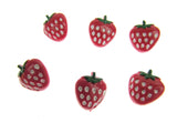 Strawberry Baby Fruit Buttons with Shank and Hand Painted Detail 15mm CN6